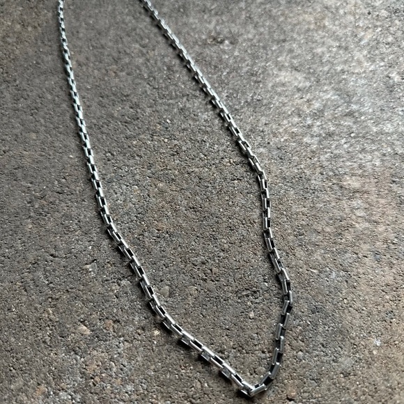 Mens Sterling Silver Link Chain Necklace 24 Inch - Picture 9 of 12